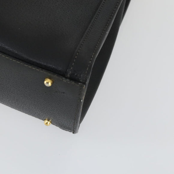 GUCCI Bamboo Hand Bag Leather Black Gold 002 123 0260 Auth ep13295