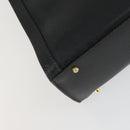 GUCCI Bamboo Hand Bag Leather Black Gold 002 123 0260 Auth ep13295-11