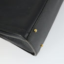 GUCCI Bamboo Hand Bag Leather Black Gold 002 123 0260 Auth ep13295-13