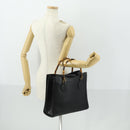 GUCCI Bamboo Hand Bag Leather Black Gold 002 123 0260 Auth ep13295-21