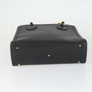 GUCCI Bamboo Hand Bag Leather Black Gold 002 123 0260 Auth ep13295-9
