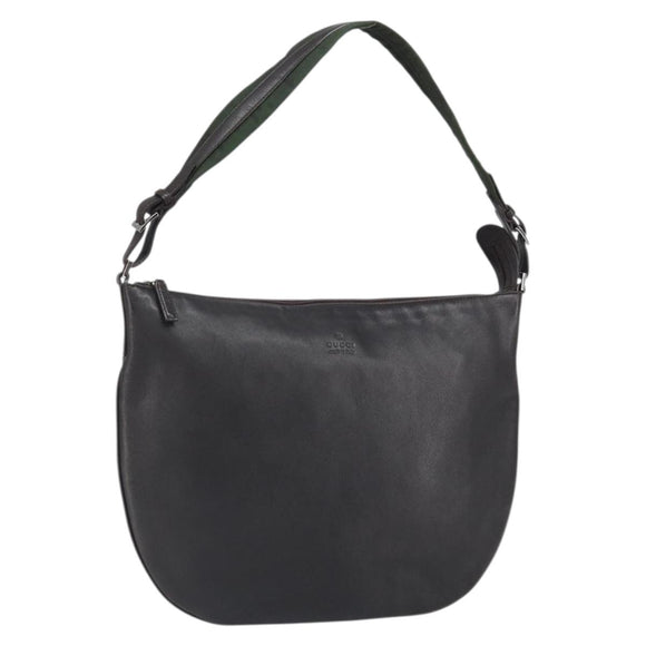 GUCCI GG Canvas Shoulder Bag Black Silver 001 1206 Auth ep13300