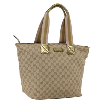 GUCCI GG Canvas Sherry Line Tote Bag Beige Pink 131231 Auth ep13301