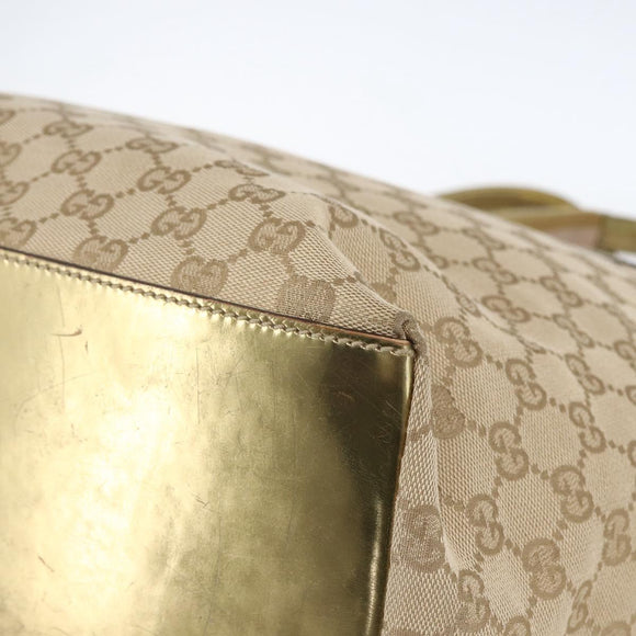 GUCCI GG Canvas Sherry Line Tote Bag Beige Pink 131231 Auth ep13301