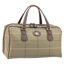 Burberrys Nova Check Boston Bag Canvas Beige Gold Auth ep13303-1