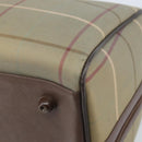 Burberrys Nova Check Boston Bag Canvas Beige Gold Auth ep13303-15