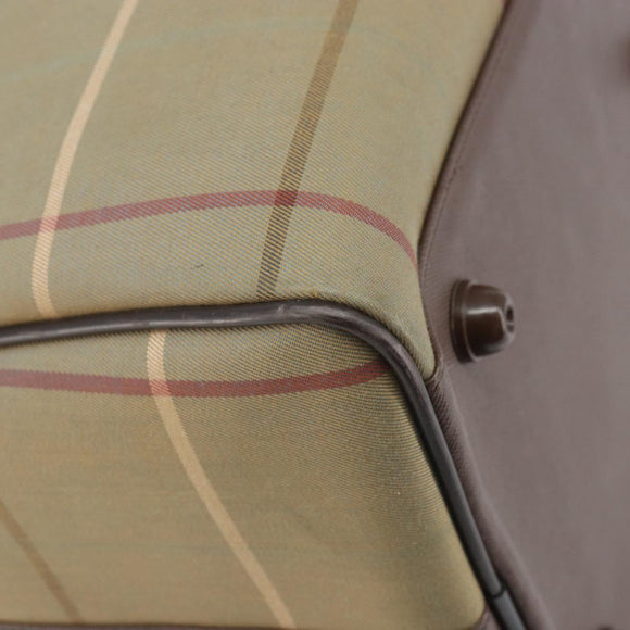 Burberrys Nova Check Boston Bag Canvas Beige Gold Auth ep13303