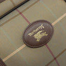 Burberrys Nova Check Boston Bag Canvas Beige Gold Auth ep13303-17