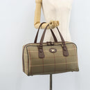 Burberrys Nova Check Boston Bag Canvas Beige Gold Auth ep13303-21
