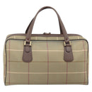Burberrys Nova Check Boston Bag Canvas Beige Gold Auth ep13303-2
