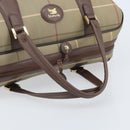Burberrys Nova Check Boston Bag Canvas Beige Gold Auth ep13303-7