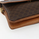 CELINE Macadam Canvas Shoulder Bag PVC Leather Brown Gold Auth ep13304-15