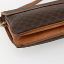 CELINE Macadam Canvas Shoulder Bag PVC Leather Brown Gold Auth ep13304-17