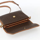 CELINE Macadam Canvas Shoulder Bag PVC Leather Brown Gold Auth ep13304-9