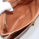 CELINE Macadam Canvas Shoulder Bag PVC Leather Brown Gold Auth ep13304-10