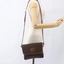 CELINE Macadam Canvas Shoulder Bag PVC Leather Brown Gold Auth ep13304-22