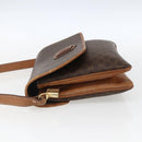 CELINE Macadam Canvas Shoulder Bag PVC Leather Brown Gold Auth ep13304-3
