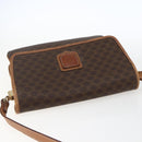 CELINE Macadam Canvas Shoulder Bag PVC Leather Brown Gold Auth ep13304-6