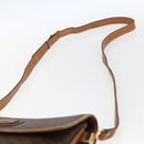 CELINE Macadam Canvas Shoulder Bag PVC Leather Brown Gold Auth ep13304-14
