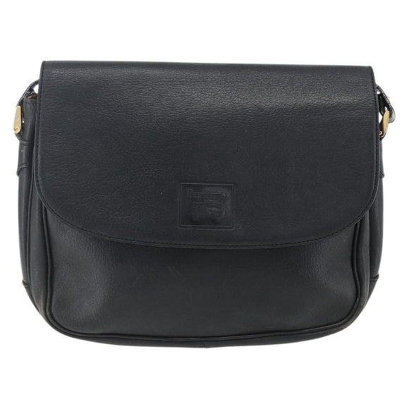 Burberrys Shoulder Bag Leather Black Gold Auth ep13305