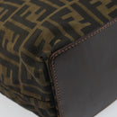 FENDI Zucca Canvas Hand Bag Black Brown Auth ep13307-16