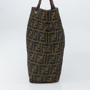 FENDI Zucca Canvas Hand Bag Black Brown Auth ep13307-4