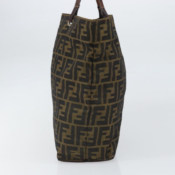 FENDI Zucca Canvas Hand Bag Black Brown Auth ep13307