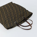 FENDI Zucca Canvas Hand Bag Black Brown Auth ep13307-6