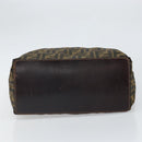 FENDI Zucca Canvas Hand Bag Black Brown Auth ep13307-5