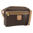CELINE Macadam Canvas Shoulder Bag PVC Leather Brown Gold Auth ep13312-1