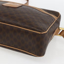 CELINE Macadam Canvas Shoulder Bag PVC Leather Brown Gold Auth ep13312-8