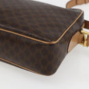 CELINE Macadam Canvas Shoulder Bag PVC Leather Brown Gold Auth ep13312-16