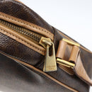 CELINE Macadam Canvas Shoulder Bag PVC Leather Brown Gold Auth ep13312-9