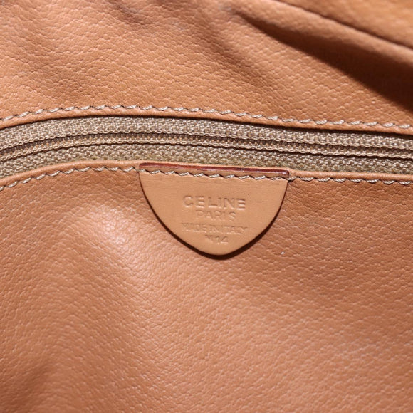 CELINE Macadam Canvas Shoulder Bag PVC Leather Brown Gold Auth ep13312