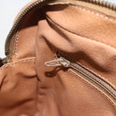 CELINE Macadam Canvas Shoulder Bag PVC Leather Brown Gold Auth ep13312-20