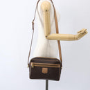 CELINE Macadam Canvas Shoulder Bag PVC Leather Brown Gold Auth ep13312-23