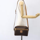CELINE Macadam Canvas Shoulder Bag PVC Leather Brown Gold Auth ep13312-24