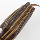 CELINE Macadam Canvas Shoulder Bag PVC Leather Brown Gold Auth ep13312-6