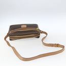 CELINE Macadam Canvas Shoulder Bag PVC Leather Brown Gold Auth ep13312-7