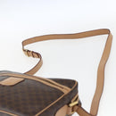 CELINE Macadam Canvas Shoulder Bag PVC Leather Brown Gold Auth ep13312-14