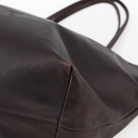 LOEWE Tote Bag Leather Brown Gold Auth ep13313