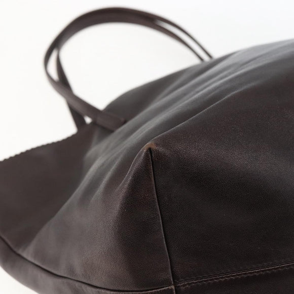 LOEWE Tote Bag Leather Brown Gold Auth ep13313