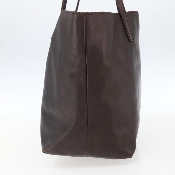 LOEWE Tote Bag Leather Brown Gold Auth ep13313