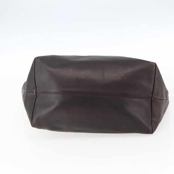 LOEWE Tote Bag Leather Brown Gold Auth ep13313