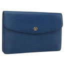 LOUIS VUITTON Epi Montaigne 27 Clutch Bag Blue M52655 LV Auth ep13321-1