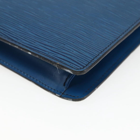 LOUIS VUITTON Epi Montaigne 27 Clutch Bag Blue M52655 LV Auth ep13321