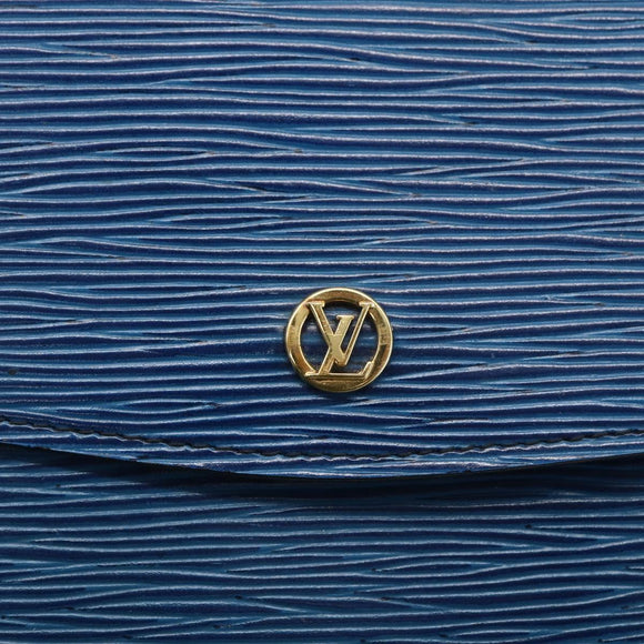LOUIS VUITTON Epi Montaigne 27 Clutch Bag Blue M52655 LV Auth ep13321
