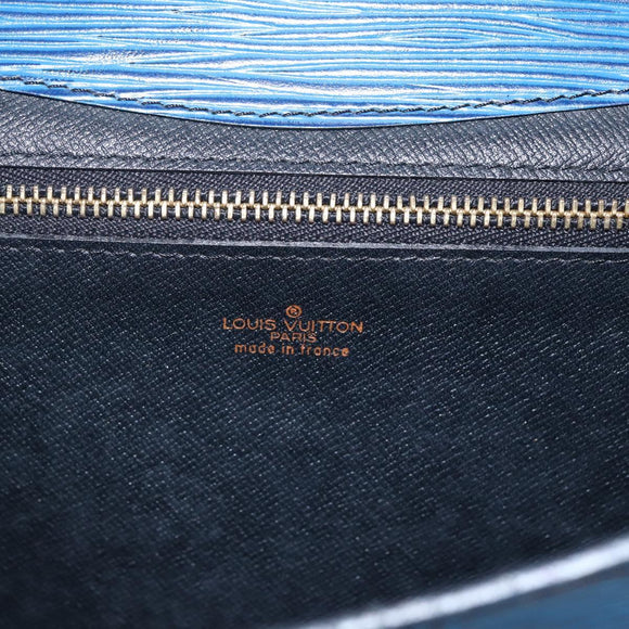 LOUIS VUITTON Epi Montaigne 27 Clutch Bag Blue M52655 LV Auth ep13321
