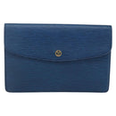 LOUIS VUITTON Epi Montaigne 27 Clutch Bag Blue M52655 LV Auth ep13321-13