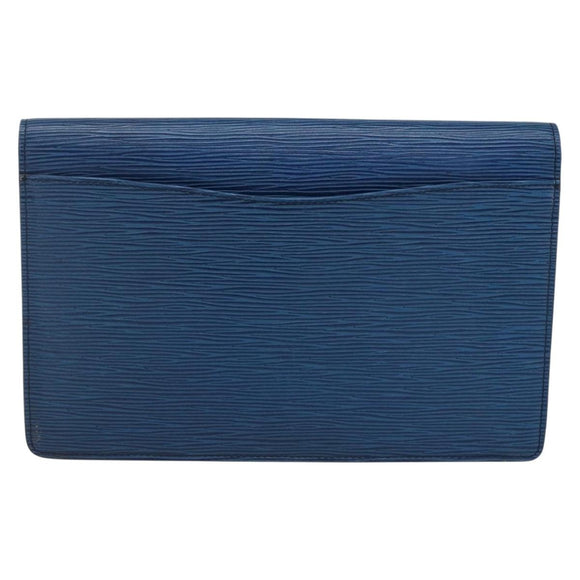LOUIS VUITTON Epi Montaigne 27 Clutch Bag Blue M52655 LV Auth ep13321